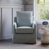 Reese Slipcover Swivel Glider | Chambray Eco-Linen