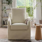 Reese Slipcover Swivel Glider | Ivory Eco-Linen