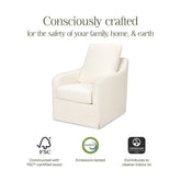 Reese Slipcover Swivel Glider | Ivory Eco-Linen