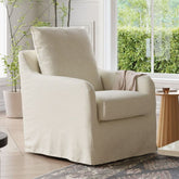 Reese Slipcover Swivel Glider | Ivory Eco-Linen