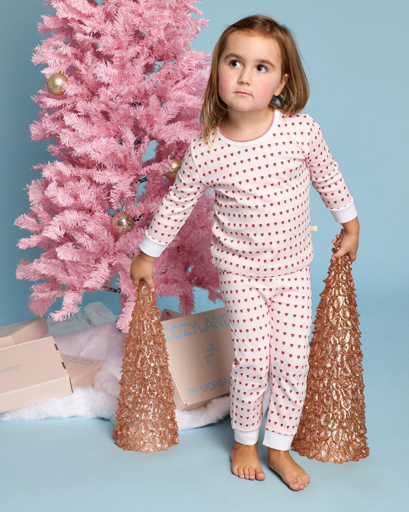 Riley PJ Set in Floating Hearts Pajama Sets Cozyland 