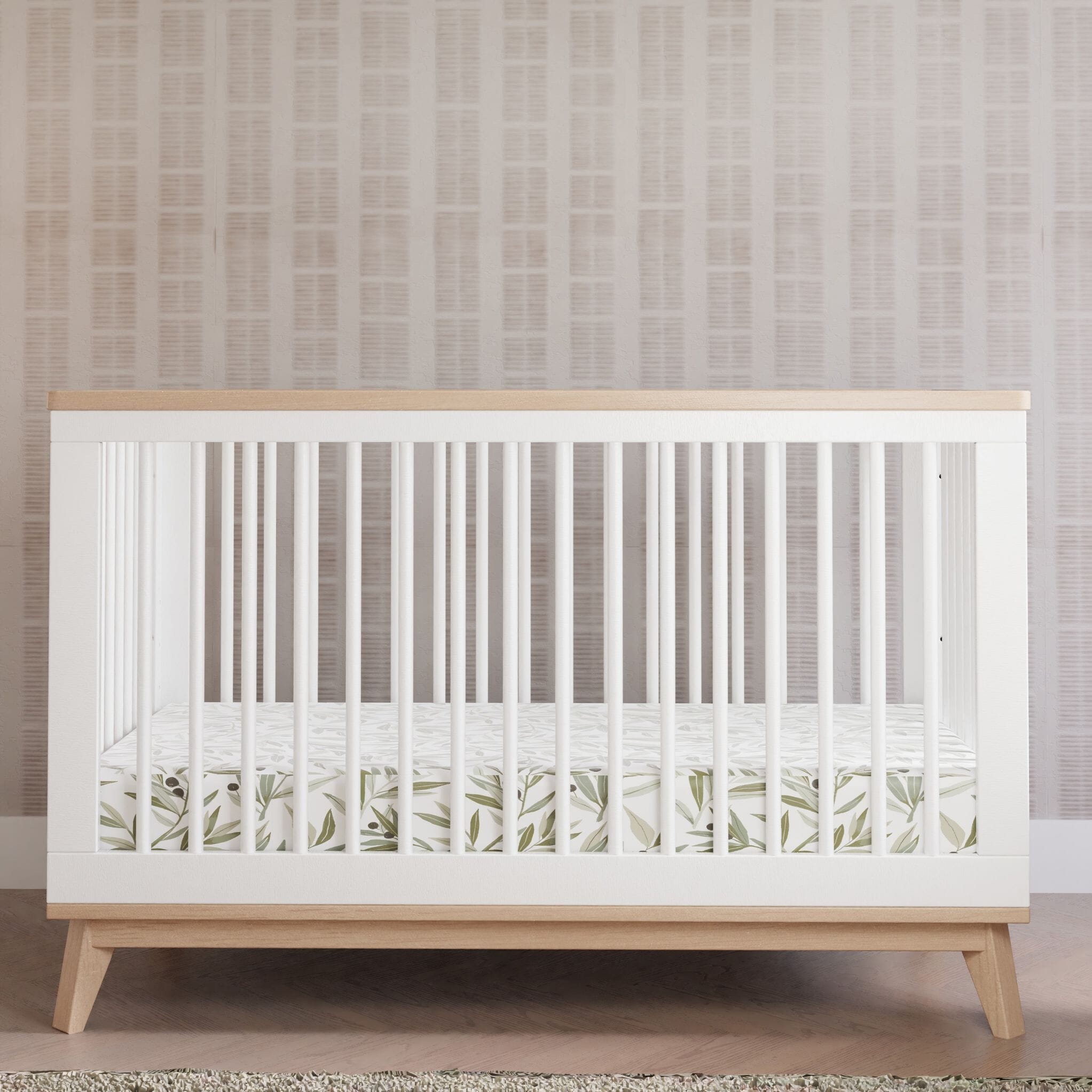 White cheap washed crib