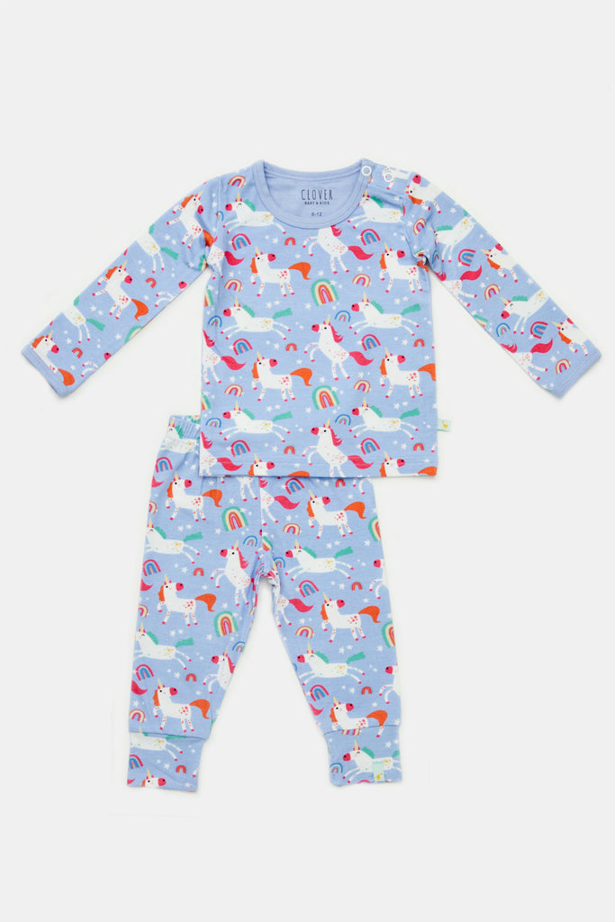 Long Sleeve Pajama Set - Unicorns by Clover Baby & Kids Clover Baby & Kids 