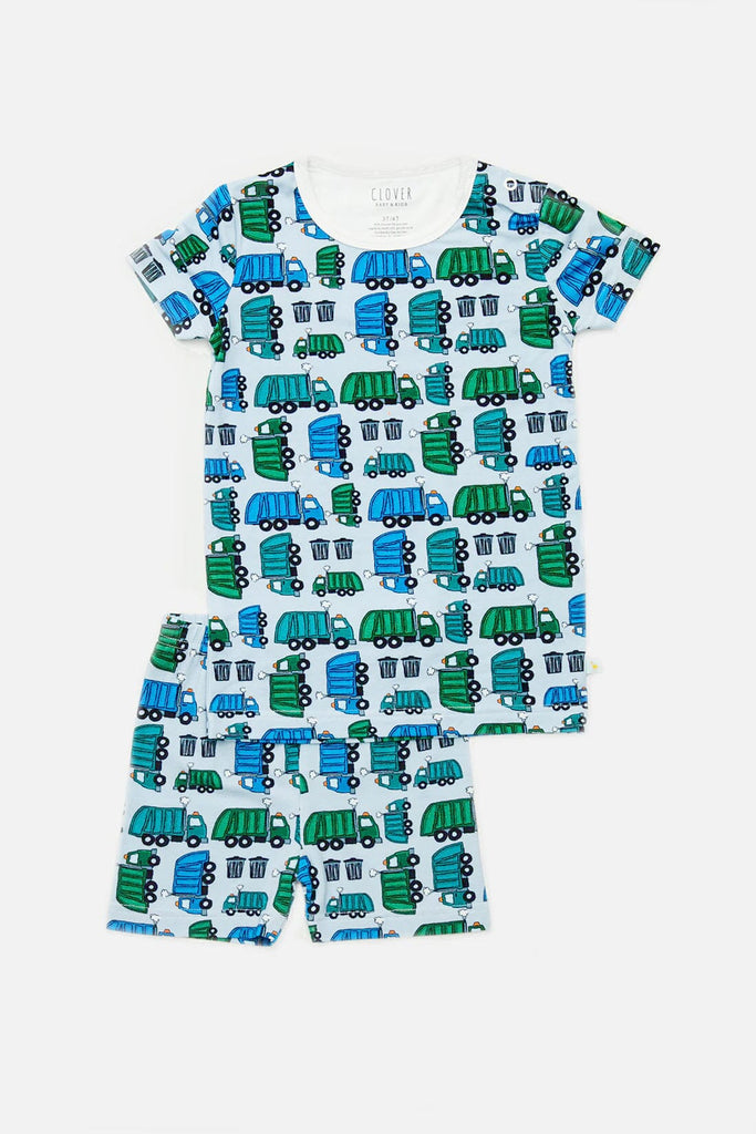 Shorts Pajama Set - Garbage Trucks by Clover Baby & Kids Clover Baby & Kids 