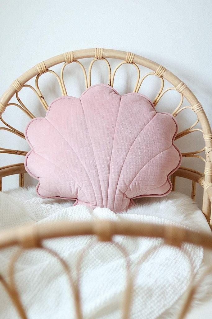 Large Velvet “Soft Pink” Shell Pillow Cushion moimili.us 