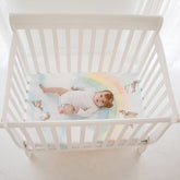 Rainbow and Birds Mini Crib Sheet Crib sheets Rookie Humans 