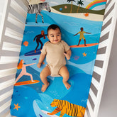 Surfing Safari Standard Size Crib Sheet Crib sheets Rookie Humans 