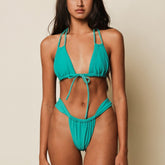 Teal Euro Bow Bikini Top Bikini Top Montce 