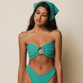 Teal Tori Ties Bandeau Bikini Top Bikini Top Montce 