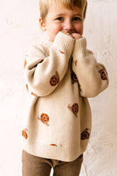 Organic Snail Knit Sweater | Oatmeal Sweaters Dear Hayden 0-6m 