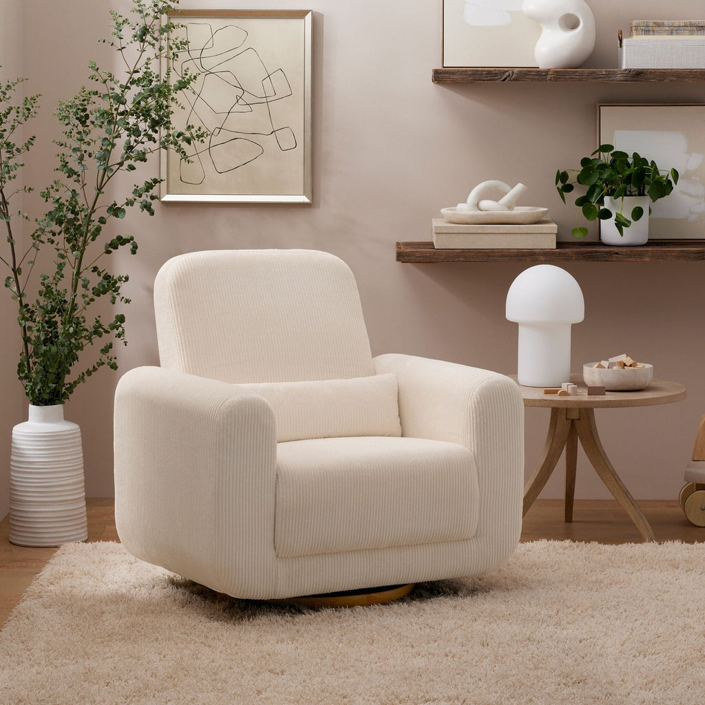 Tuba Extra Wide Swivel Glider in Corduroy | Ivory