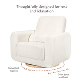 Tuba Extra Wide Swivel Glider in Corduroy | Ivory