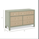 Eloise 7-Drawer Assembled Dresser | French Sage and Performance Sand Eco-Weave Changing Dressers NAMESAKE 