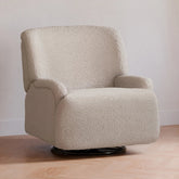 Winslow Extra Wide Recliner and Swivel Glider | Earl Grey Shearling Rocking Chairs NAMESAKE 