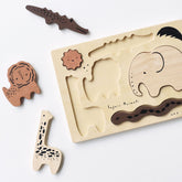 Wooden Tray Puzzle | Safari Animals (2nd Edition| Games & Puzzles Wee Gallery 