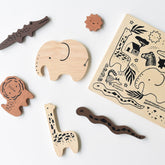 Wooden Tray Puzzle | Safari Animals (2nd Edition| Games & Puzzles Wee Gallery 