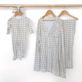 Women's Long Sleeve Pajama Set- Gingham Dear Perli 