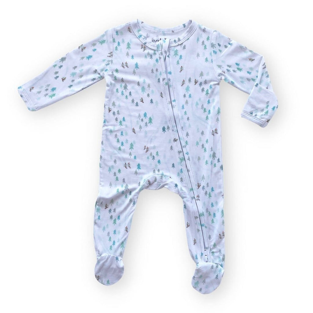 Zippered Footie in Bunny Slopes Footies Dear Perli 0-3m 