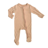 Zippered Footie in Apricot Footies Dear Perli Apricot 0-3m 