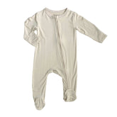 Zippered Footie in Apricot Footies Dear Perli Oat 0-3m 