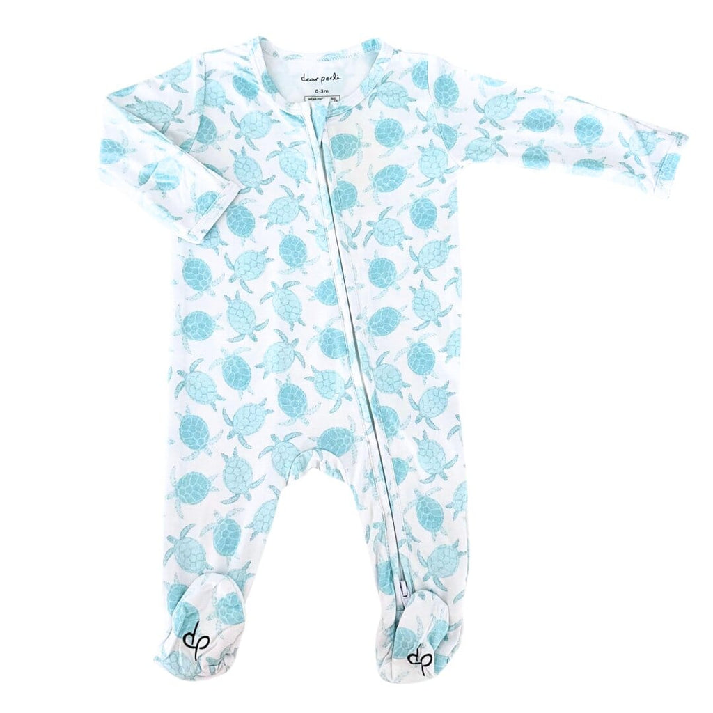 Zippered One Piece in Turtley Awesome Footies Dear Perli 