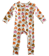 Organic 2-Way Zip Romper | Pink Pumpkin Patch Onesies SIIX Collection 