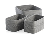 Shiraleah Assorted Set Of 3 Dharma Cotton Rope Organizer Baskets, Grey by Shiraleah Shiraleah 