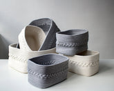 Shiraleah Assorted Set Of 3 Dharma Cotton Rope Organizer Baskets, Grey by Shiraleah Shiraleah 