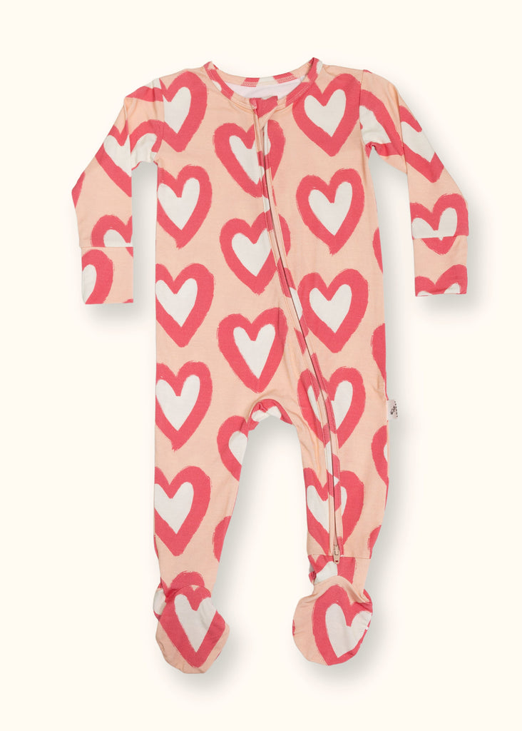 Pink Hearts Footie Pajama by Loocsy Loocsy 