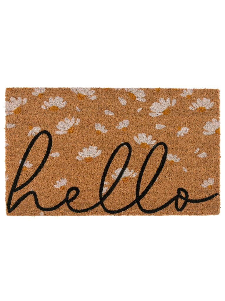 Shiraleah "Hello" Daisy Doormat, Natural by Shiraleah Shiraleah 