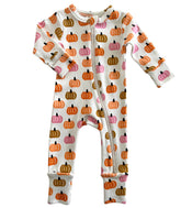 Organic 2-Way Zip Romper | Pink Pumpkin Patch Onesies SIIX Collection 