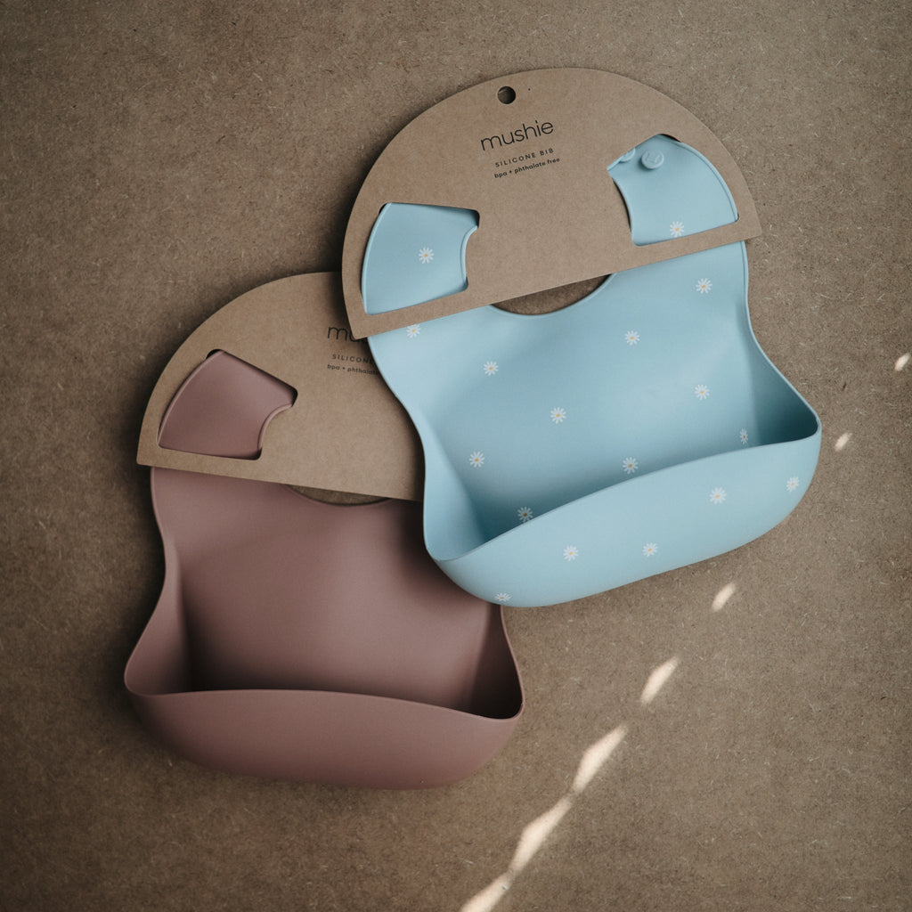 Silicone Baby Bib (Retro Cars) Bedding Mushie 