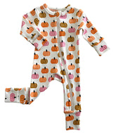 Organic 2-Way Zip Romper | Pink Pumpkin Patch Onesies SIIX Collection 0-3m Pink Pumpkin Patch 