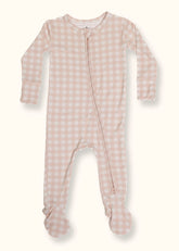 Pink Gingham Footie Pajama by Loocsy Loocsy 