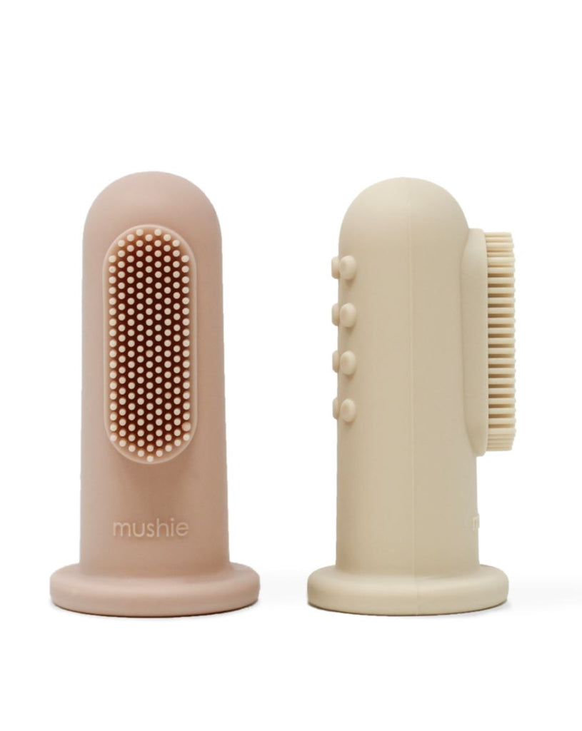 Finger Toothbrush (Shifting Sand/Blush) | Mushie - Baby's and Toddler's Bath Accessories