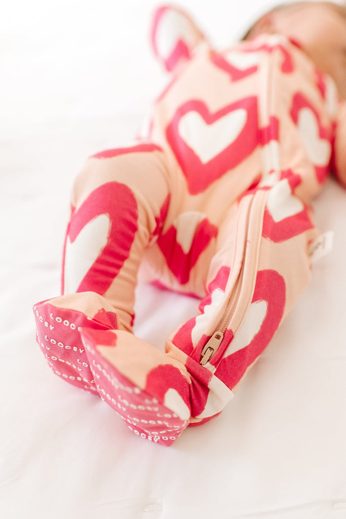 Pink Hearts Footie Pajama by Loocsy Loocsy 