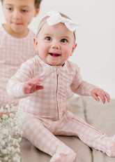 Pink Gingham Footie Pajama by Loocsy Loocsy 