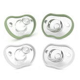 Flexy Pacifiers by Nanobébé US Nanobébé US Sage-White 0-3 Months 4-Pack