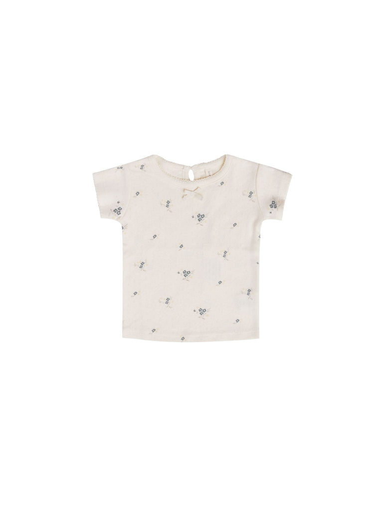 Pointelle Tee | Ditsy ocean | Quincy Mae - Kids Clothing | Spring 2023