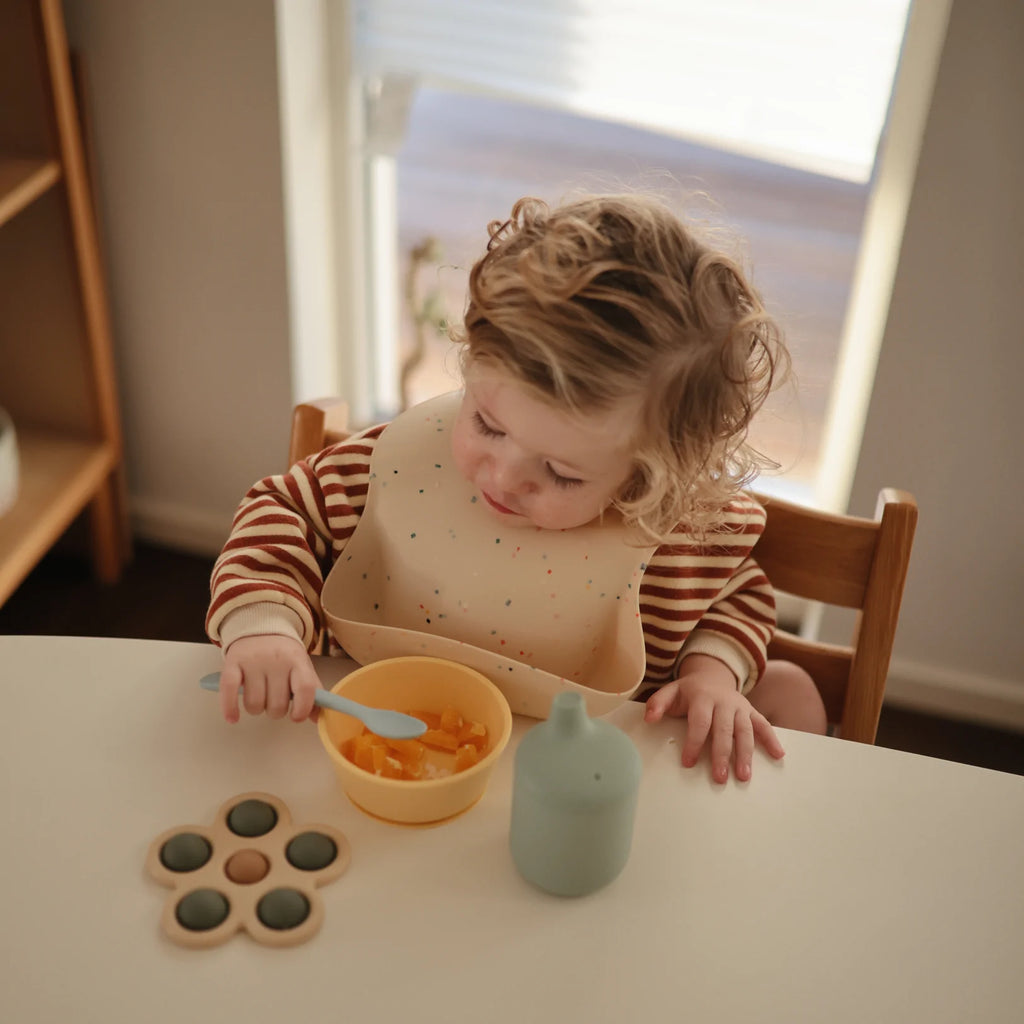 Silicone Baby Bib | Vanilla Confetti | Mushie - Baby Feeding Accessories