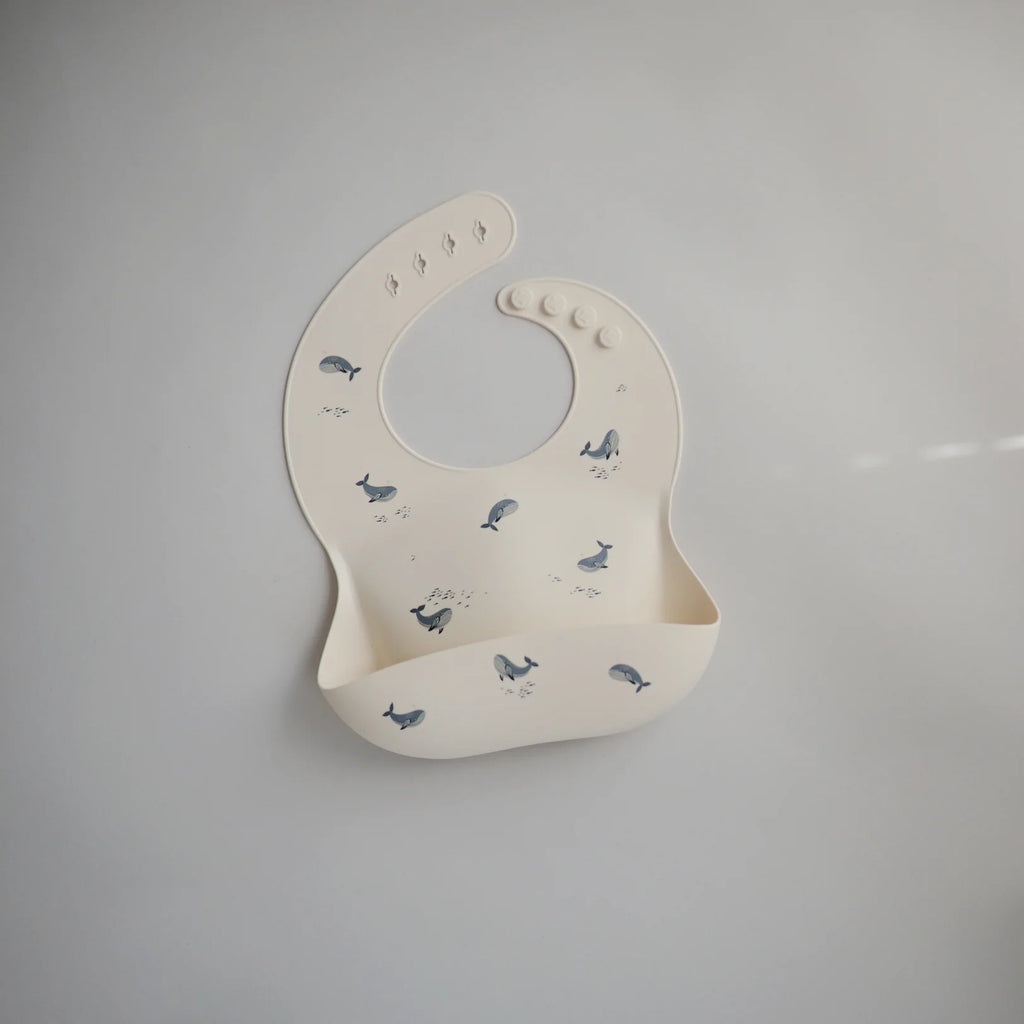 Silicone Baby Bib | Whales | Mushie - Baby Feeding Accessories