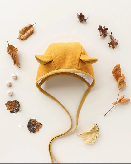 Wool Honey Bear Bonnet Cotton-Lined | Briar Baby - Baby & Toddler Bonnets