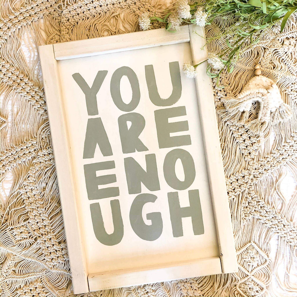 You Are Enough Framed Wall Art | Bohemian Home Decor – Bohemian Mama