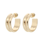 DOUBLE DOMED HOOPS by eklexic eklexic GOLD 