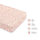 Babyletto | Quilted Changing Pad Cover in GOTS Certified Organic Muslin Cotton | Daisy