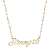 STRENGTH SCRIPT NECKLACE by eklexic eklexic 