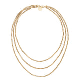 Triple Layer Thin Luciana Box Chain Necklace by eklexic eklexic GOLD 