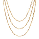 Triple Layer Thin Luciana Box Chain Necklace by eklexic eklexic 