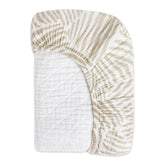 Babyletto | Quilted Changing Pad Cover in GOTS Certified Organic Muslin Cotton | Oat Stripe