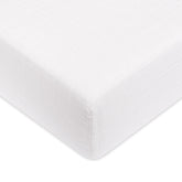 Babyletto | Crib Sheet in GOTS Certified Organic Muslin Cotton | White